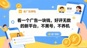 看一个广告一块钱，好评无数的新平台，不黑号，不养机，一部手机一天撸几十，可矩阵【揭秘】-八爪鱼资源库