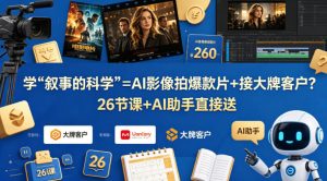 学《叙事的科学》=AI影像拍爆款片+接大牌客户？26节课+AI助手直接送【原创双语字幕】-八爪鱼资源库
