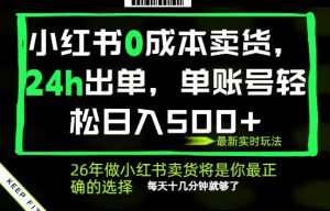 小红书0成本AI卖货，24小时出单，全流程托管，保底日入500+，每天十几分钟就够了【揭秘】-八爪鱼资源库