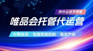 唯品会托管代运营，付费投流玩法，包赔兜底机制，稳定产出【揭秘】-八爪鱼资源库