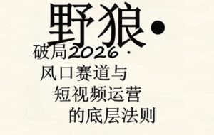 野狼团队·多平台实操运营课，覆盖AI口播、服装、好物、漫剪等热门玩法（更新4月29日）-八爪鱼资源库