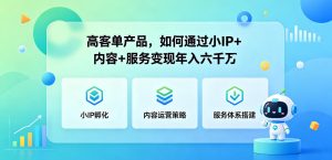 高客单产品，如何通过小IP+内容+服务变现年入六干W-八爪鱼资源库