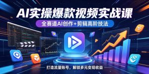 AI实操爆款视频实战课，全赛道AI创作+剪辑高阶技法，打造流量账号，解锁多元变现收益-八爪鱼资源库