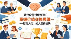 某公众号付费文章：掌握价值交换思维—-结交大佬、抱大腿的秘诀-八爪鱼资源库