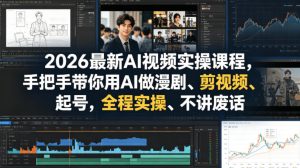 2026最新AI视频实操课程，手把手带你用AI做漫剧、剪视频、起号，全程实操、不讲废话-八爪鱼资源库