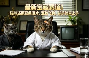 最新宝藏赛道！猫咪还原经典港片，涨粉飞快，新手简单上手-八爪鱼资源库