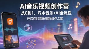 AI音乐视频创作营｜从0到1，汽水音乐+AI全流程，开启你的音乐视频创作之旅-八爪鱼资源库