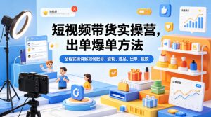 短视频带货实操营，出单爆单方法，全程实操讲解如何起号、涨粉、选品、出单、投放-八爪鱼资源库