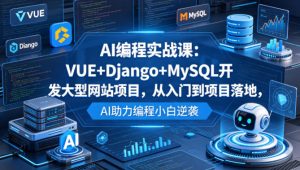 AI编程实战课：VUE+Django+MySQL开发大型网站项目，从入门到项目落地，AI助力编程小白逆袭-八爪鱼资源库
