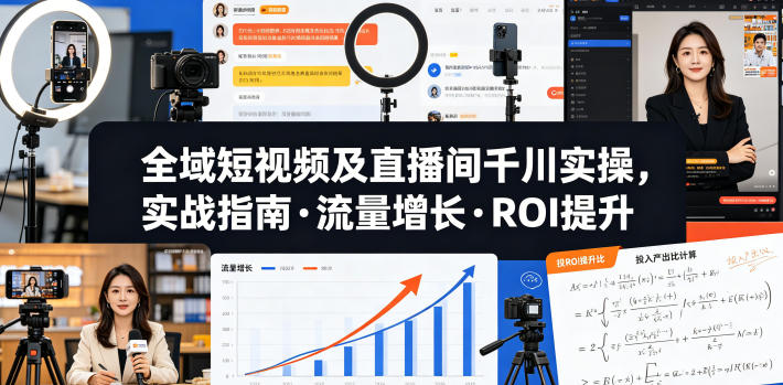 全域短视频及直播间千川实操,实战指南·流量增长·ROI提升(更新)-八爪鱼资源库