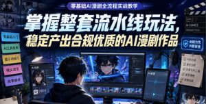 零基础AI漫剧全流程实战教学,掌握整套流水线玩法,稳定产出合规优质的AI漫剧作品-八爪鱼资源库