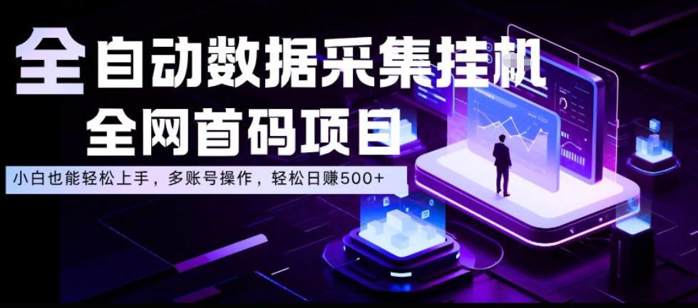 全自动数据采集挂G,全网首码项目,简单易操作,小白也能轻松上手,多账号操作,轻松日入500+【揭秘】-八爪鱼资源库