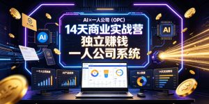 AI×一人公司(OPC)14天商业实战营,用AI帮你搭建一个属于你自己的、能独立賺钱的一人公司系统-八爪鱼资源库