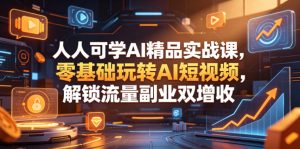 人人可学AI精品实战课，零基础玩转AI短视频，解锁流量副业双增收-八爪鱼资源库