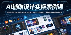 AI辅助设计实操案例课，手把手教学Stable Diffusion、Midjourney与PS协同技巧，掌握前沿AI辅助设计技术-八爪鱼资源库