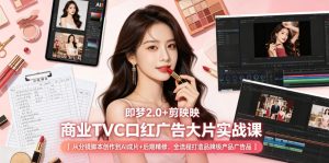 即梦2.0+剪映商业TVC口红广告大片实战课｜从分镜脚本创作到AI成片+后期精修，全流程打造品牌级产品广告-八爪鱼资源库