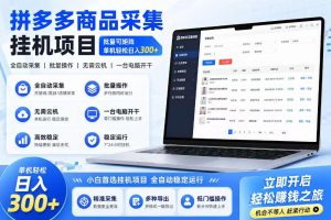 拼多多商品信息采集挂G项目，批量可矩阵，单机轻松日入300+，长期稳定【揭秘】-八爪鱼资源库