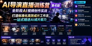 AI导演直播训练营第4期|全阶段AI视频创作实战,打造标准化高效成片工作流,一站式精进AI成片能力-八爪鱼资源库