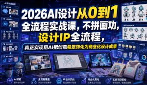 2026AI设计从0到1全流程实战课，不拼画功，设计IP全流程，真正实现用AI把创意稳定转化为商业化设计成果-八爪鱼资源库