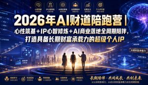 2026年AI财道陪跑营｜心性筑基+IP心智修炼+AI商业落地全周期陪伴，打造具备长期财富承载力的超级个人IP-八爪鱼资源库