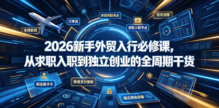 2026新手外贸入行必修课,从求职入职到独立创业的全周期干货-八爪鱼资源库