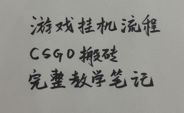 游戏挂G全流程笔记分享，CSGO游戏搬砖，小白看了当天学会见收益【揭秘】-八爪鱼资源库