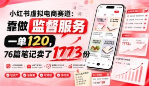 小红书虚拟电商赛道：靠做监督服务，一单120，76篇笔记卖了1773份-八爪鱼资源库