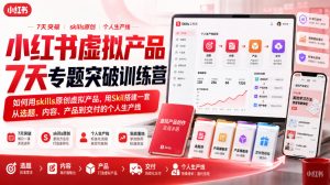 小红书虚拟产品7天专题突破训练营,如何用skills原创虚拟产品,用Skil搭建一套从选题、内容、产品到交付的个人生产线-八爪鱼资源库