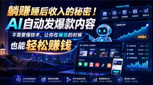 躺賺睡后收入的秘密!AI自动发爆款内容,不需要懂技术,让你在睡觉的时候也能轻松賺钱【原创双语字幕】-八爪鱼资源库