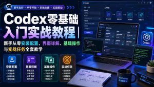 Codex零基础入门实战教程｜新手从零安装配置、界面详解、基础操作与实战任务全套教学-八爪鱼资源库