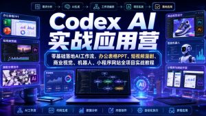 Codex AI实战应用营｜零基础落地AI工作流，办公表格PPT、短视频漫剧、商业视觉、机器人、小程序网站全项目实战教程-八爪鱼资源库