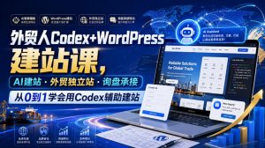 外贸人Codex+WordPress建站课,AI建站·外贸独立站·询盘承接,从0到1学会用Codex辅助建站(更新0810)-八爪鱼资源库