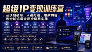 超级IP变现训练营｜从认知破局、人设打造、爆款内容到全域流量变现全链路实战-八爪鱼资源库