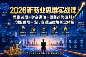 2026新商业思维实战课｜思维破局+财商进阶+周期趋势研判+创业落地+热门赛道深度解析全体系-八爪鱼资源库