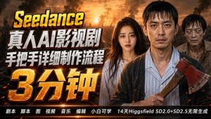 3分钟真人AI影视剧怎么做?SD 2.0手把手完整制作流程|Higgsfield 14天SD 2.0/2.5无限生成-八爪鱼资源库