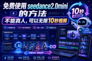 免费使用seedance2.0mini的方法,不能真人,可以无限10秒视频,9图+3音频参考-八爪鱼资源库