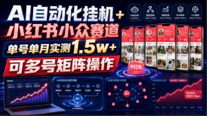 AI自动化挂G+小红书小众赛道,单号单月实测1.5w+,可多号矩阵操作【揭秘】-八爪鱼资源库