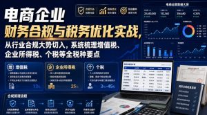 电商企业财务合规与税务优化实战,从行业合规大势切入,系统梳理增值税、企业所得税、个税等全税种要点-八爪鱼资源库